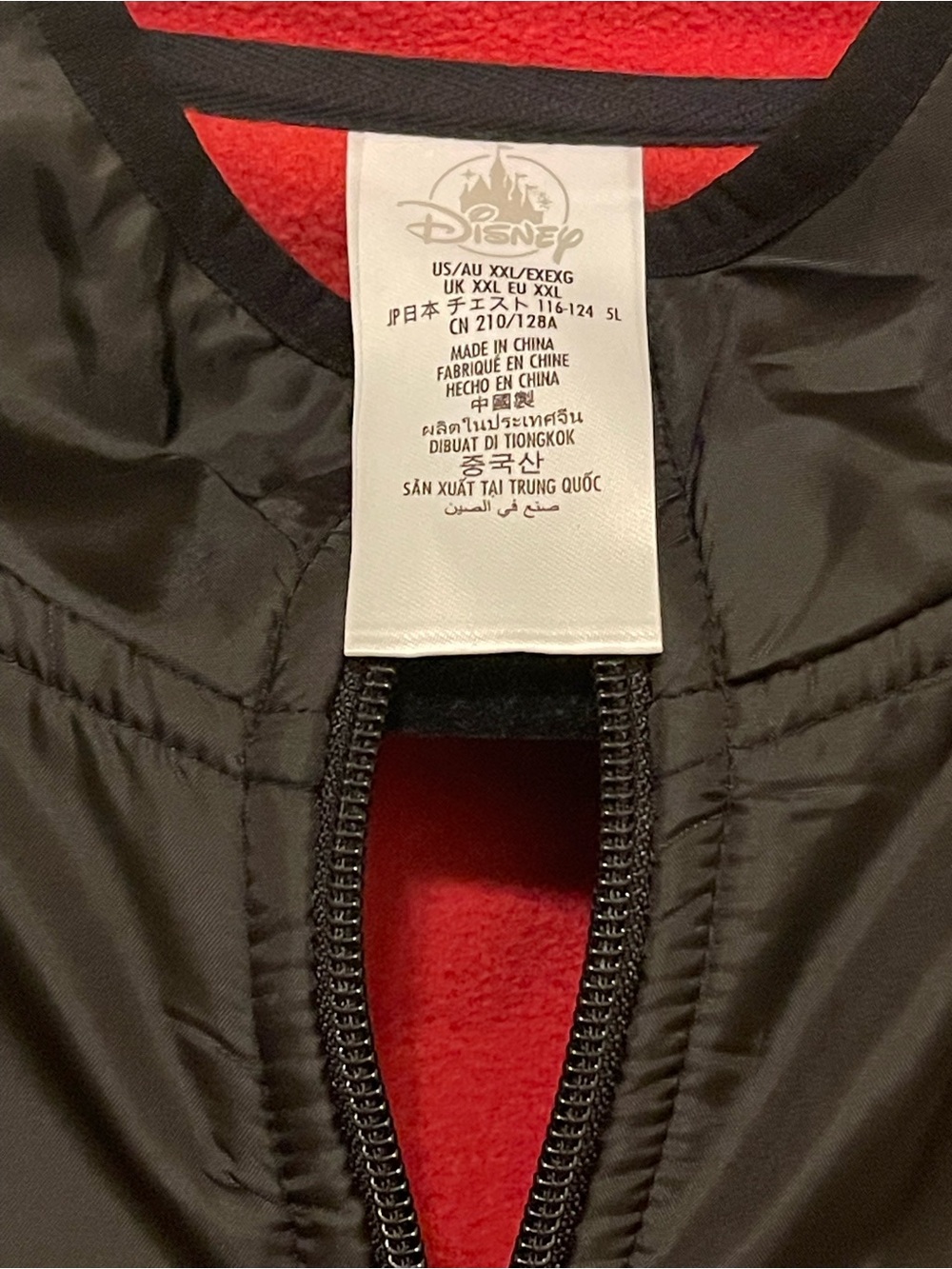 Disney Red and Black Mickey Mouse Lightweight Fleece Jacket - Picture 3 of 7